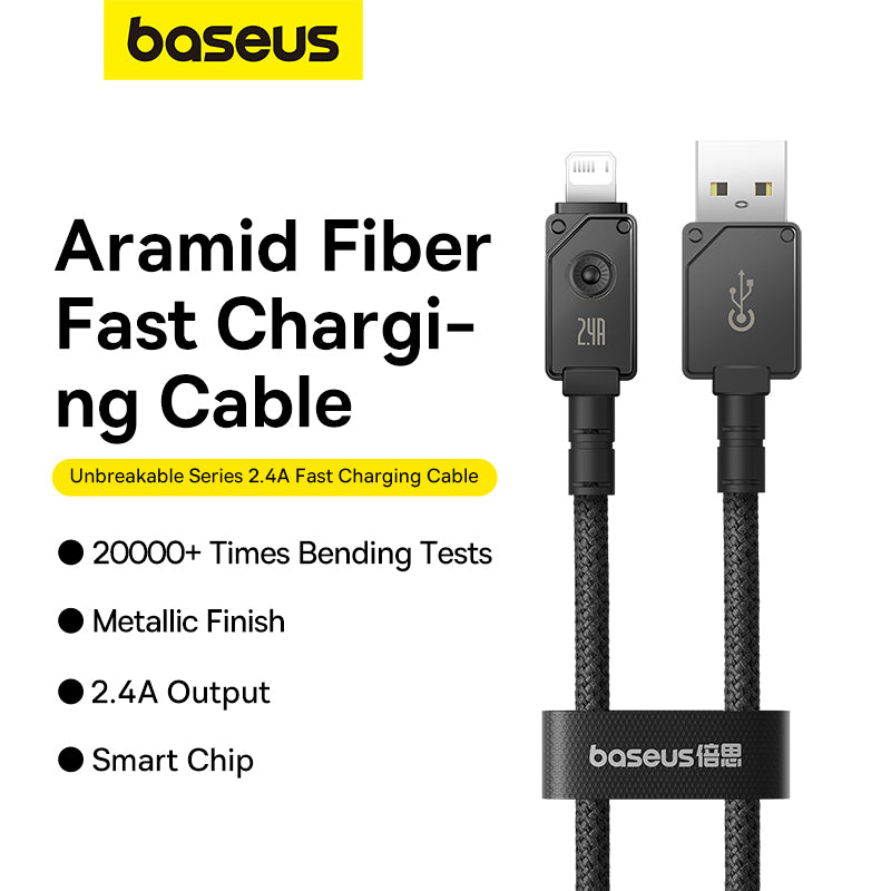 Baseus Unbreakable Series Fast Charging Data Cable USB to iP 2.4A