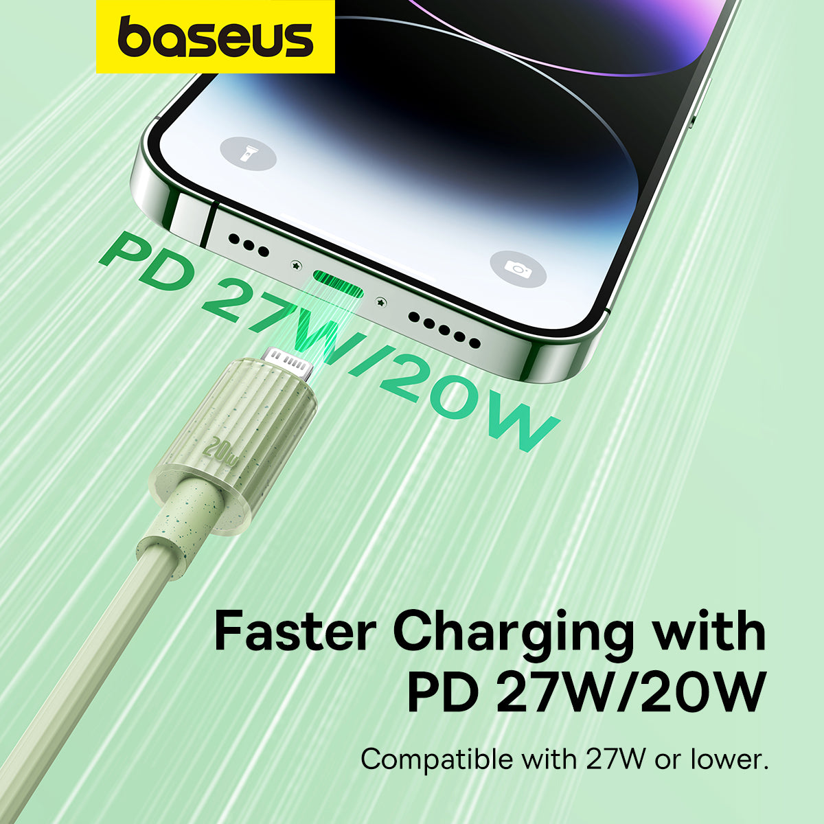 Baseus Habitat Series Fast Charging Cable Type C to iP 20W 1m Natural Green