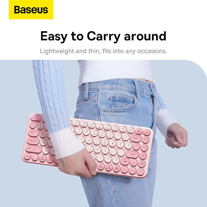 Baseus K01A Wireless Tri-Mode Keyboard Baby Pink