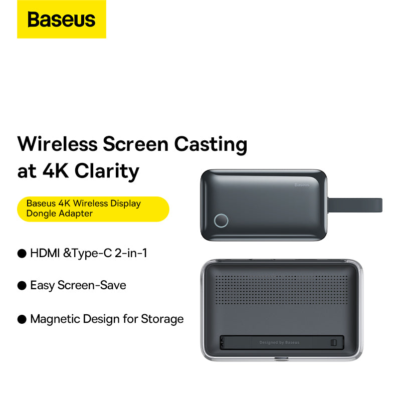 Baseus 4K Wireless Display Dongle Adapter Grey