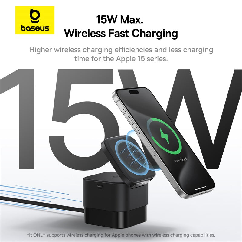 Baseus MagPro 2-in-1 Magnetic Wireless Charger 25W Cosmic Black