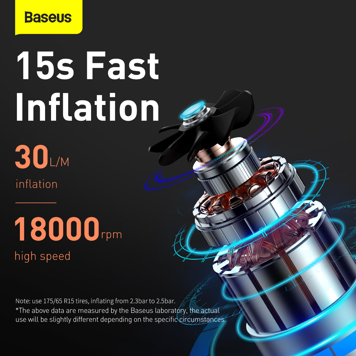 Baseus Super Mini Inflator Series Car and Bicycle 12V 10A Pump Black