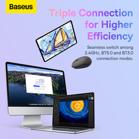 Case Wireless Mouse Baseus F01B Tri-Mode 2.4G BT 5.0 1600 DPI
