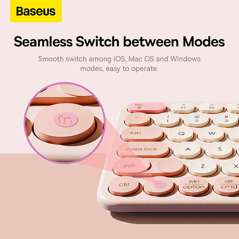 Baseus K01A Wireless Tri-Mode Keyboard Baby Pink