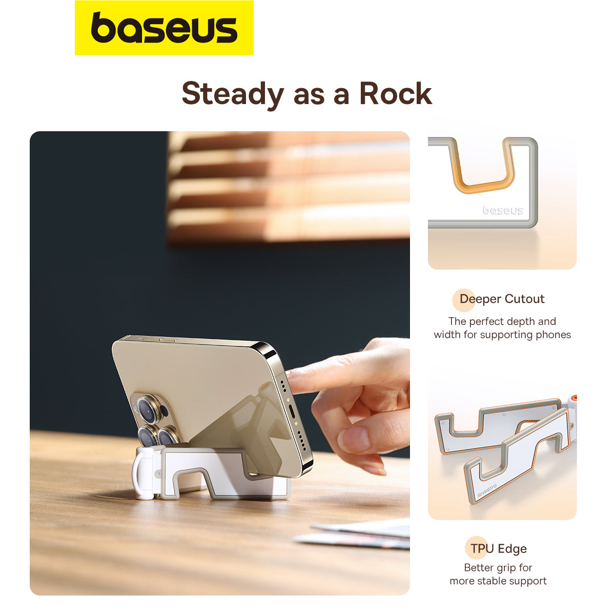 Baseus Portable Series Folding Phone Stand Moon White