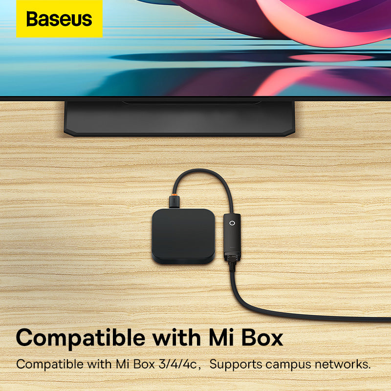 Baseus Lite Series Ethernet Adapter USB-A to RJ45 LAN Port (1000Mbps) Black