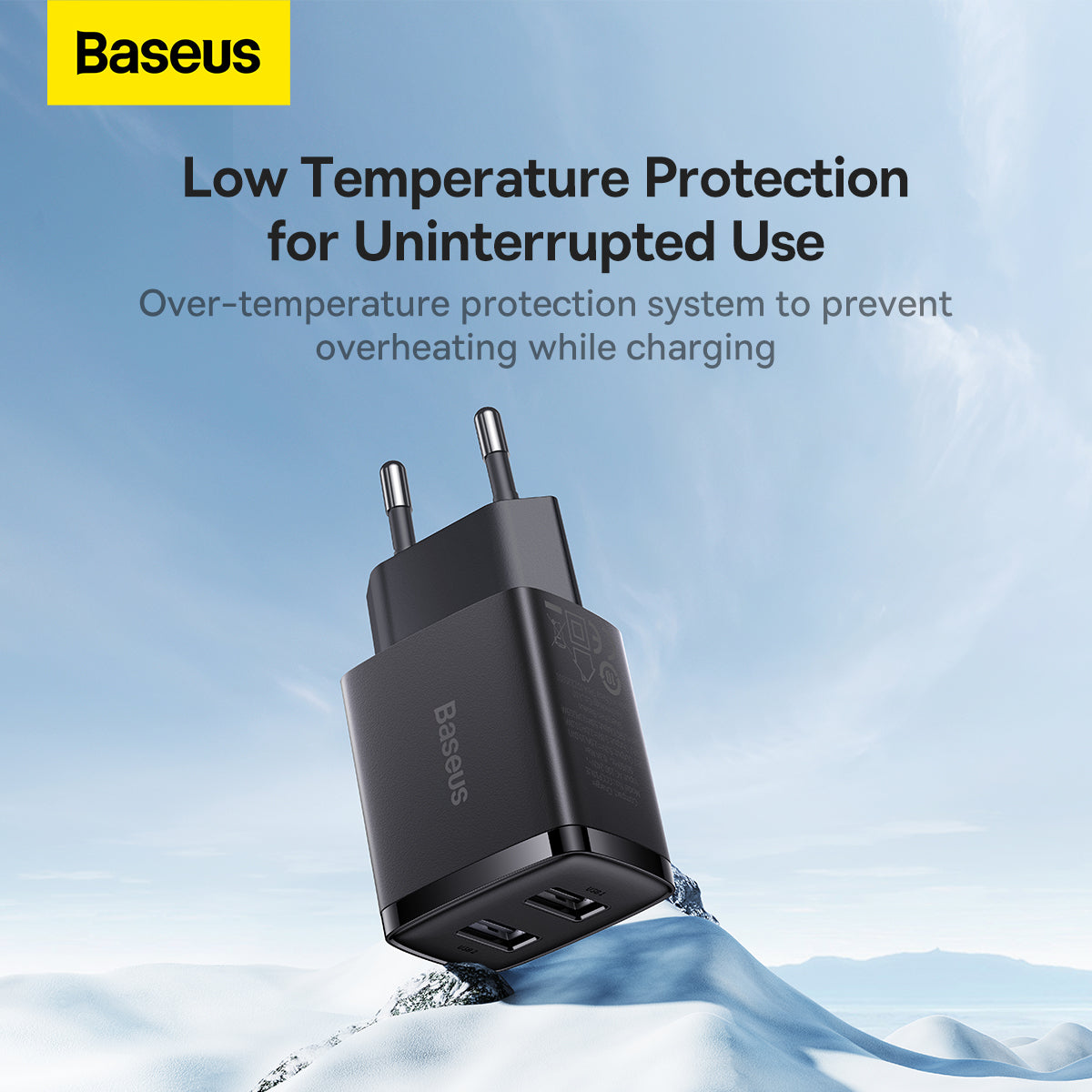 Baseus Compact Quick Dual-Port Charger 10.5W, 2x USB Type-A