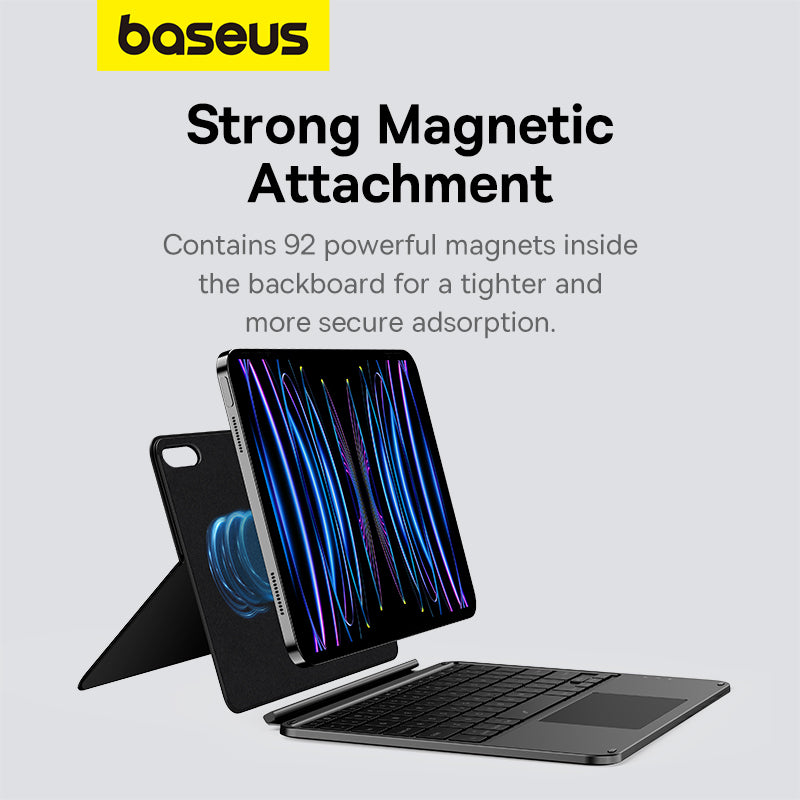 Baseus Brilliance Series Detachable Magnetic Keyboard Case for Pad 10 (2022) 10.9, Cluster Black (with Simple Series USB-C Cable)