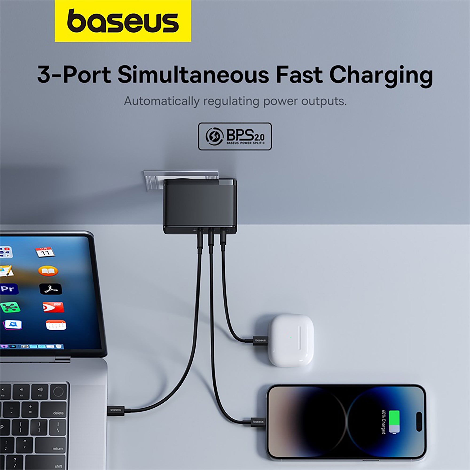 Baseus GaN5 Pro Digital Fast Charger 2C+U 160W EU