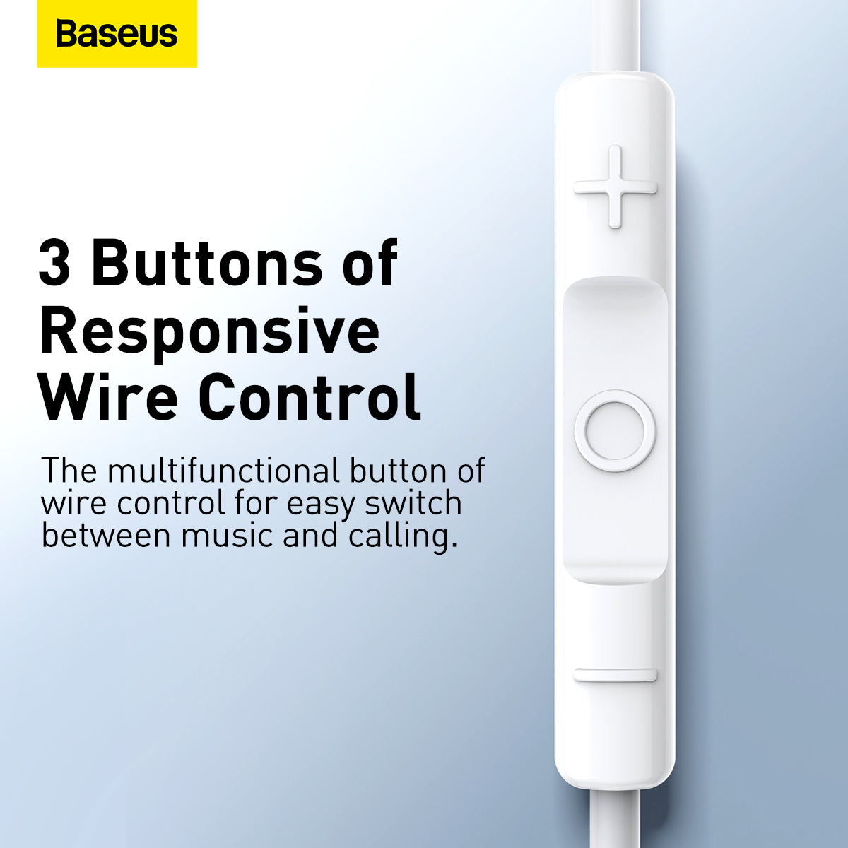 Baseus H17 Encok 3.5mm Lateral In-Ear Wired Earphone with Remote White