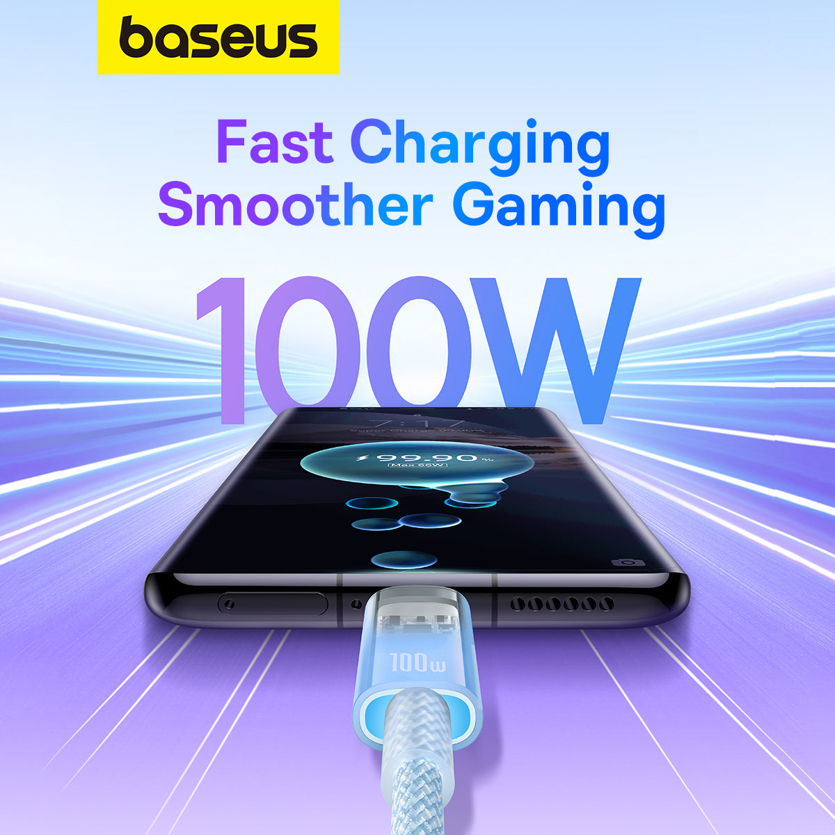 Baseus Explorer Series Fast Charging Cable with Smart Temperature Control Type C to Type C 100W 1m