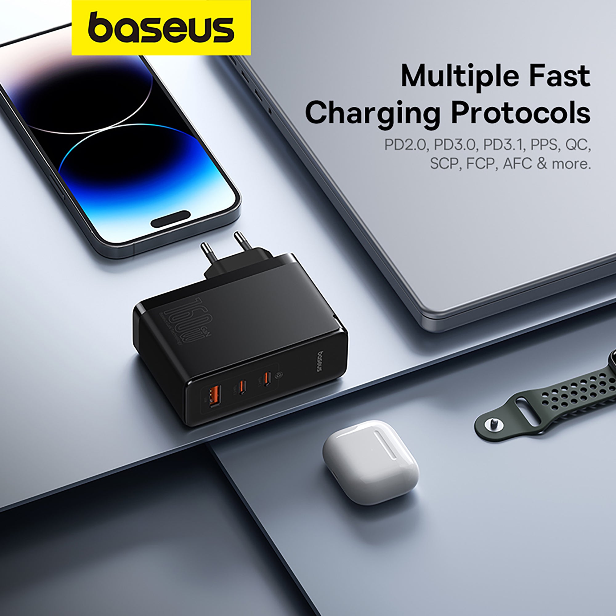 Baseus GaN5 Pro Digital Fast Charger 2C+U 160W EU