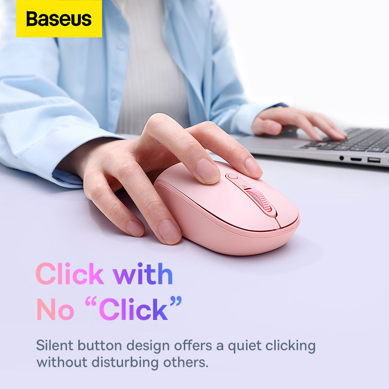 Baseus F01B Tri-Mode Wireless Mouse Baby Pink