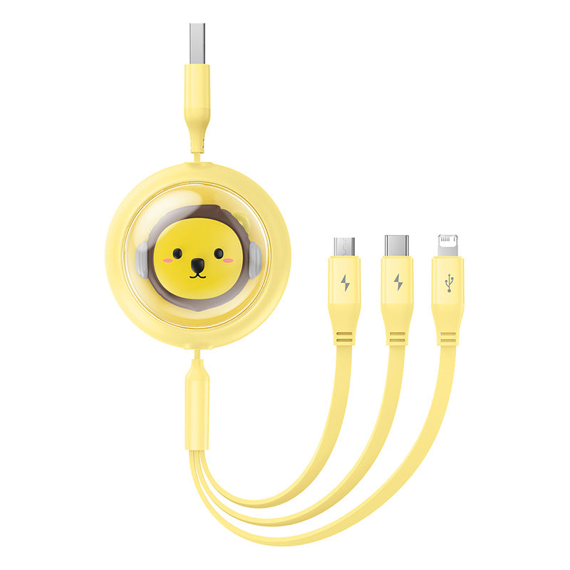 Baseus Leo Retractable Charging Cable 3-in-1 USB to M+L+C 3.5A