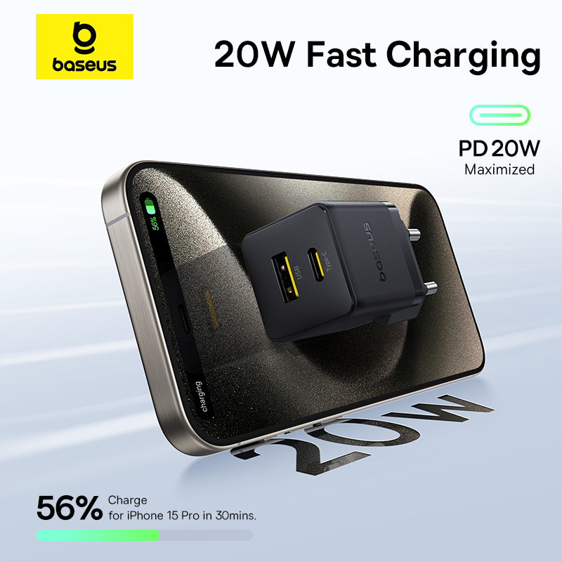 Baseus Palm Fast Charger Type C + USB-A 20W EU