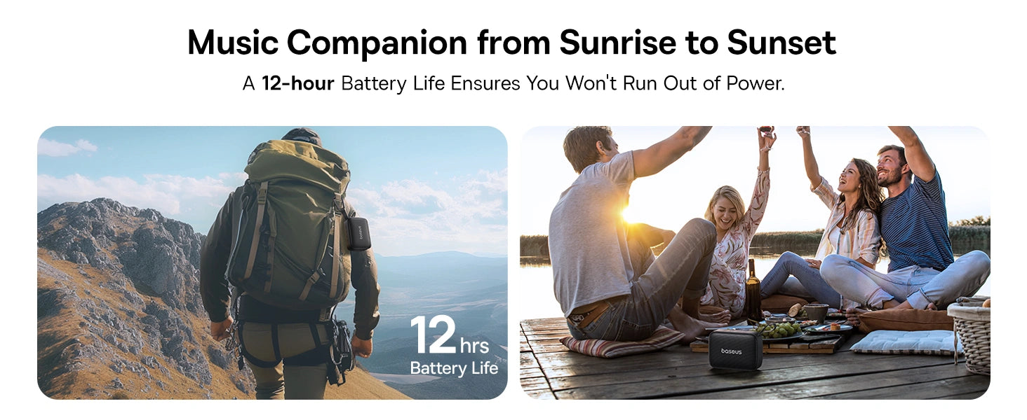 Baseus AeQur 30 Mini Portable Wireless Speaker 12 hour battery life