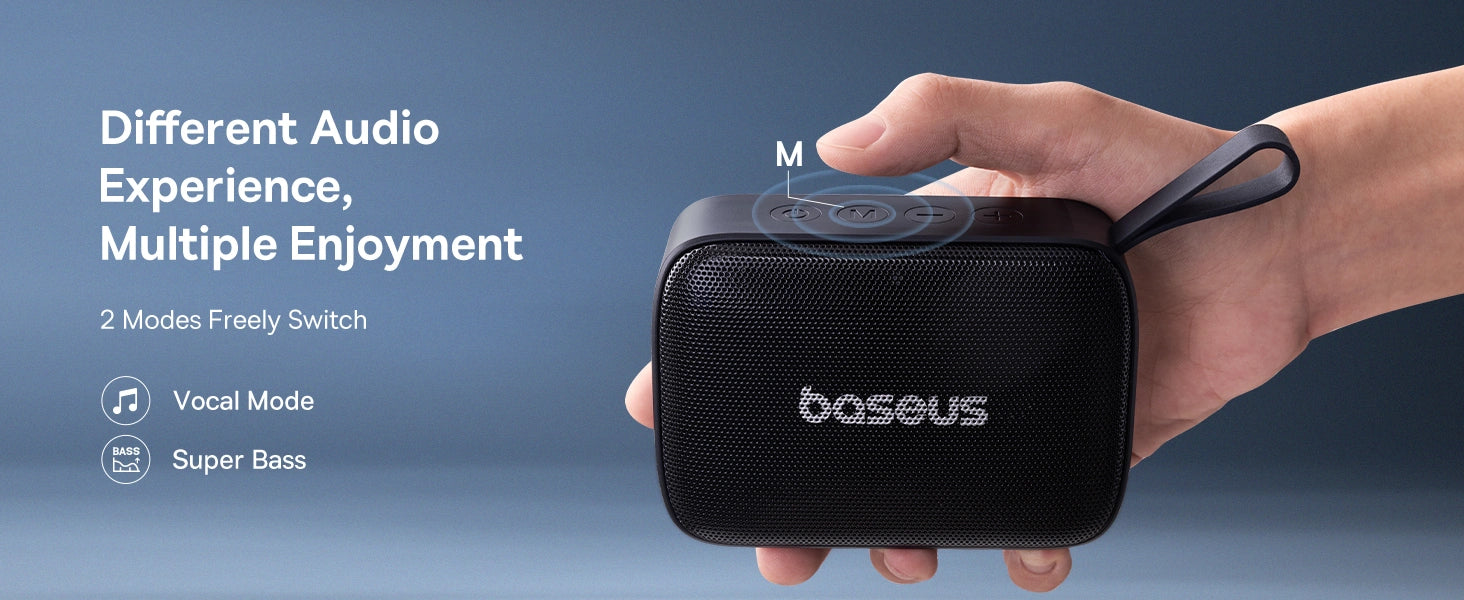 Baseus AeQur 30 Mini Portable Wireless Speaker duel EQ modes