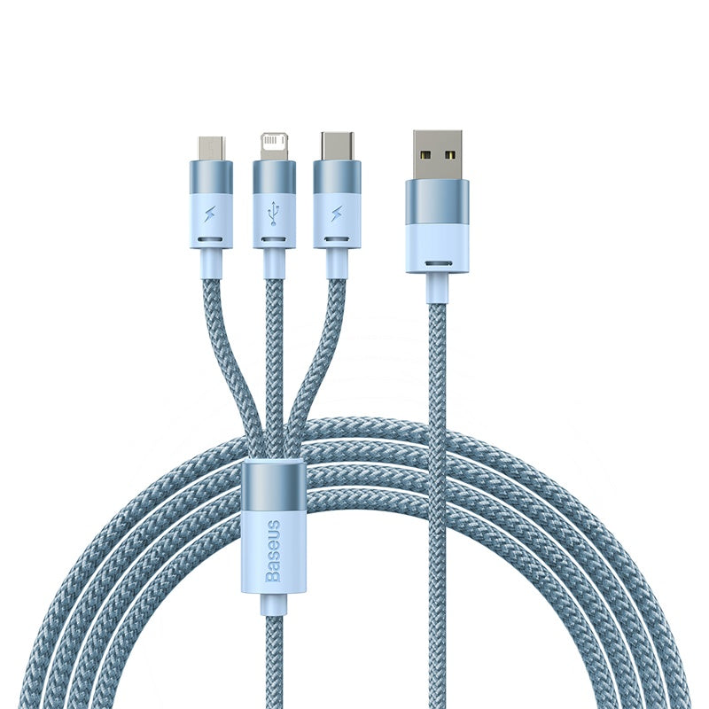 Baseus Star Speed 3-in-1 fast charging cable in Sky Blue