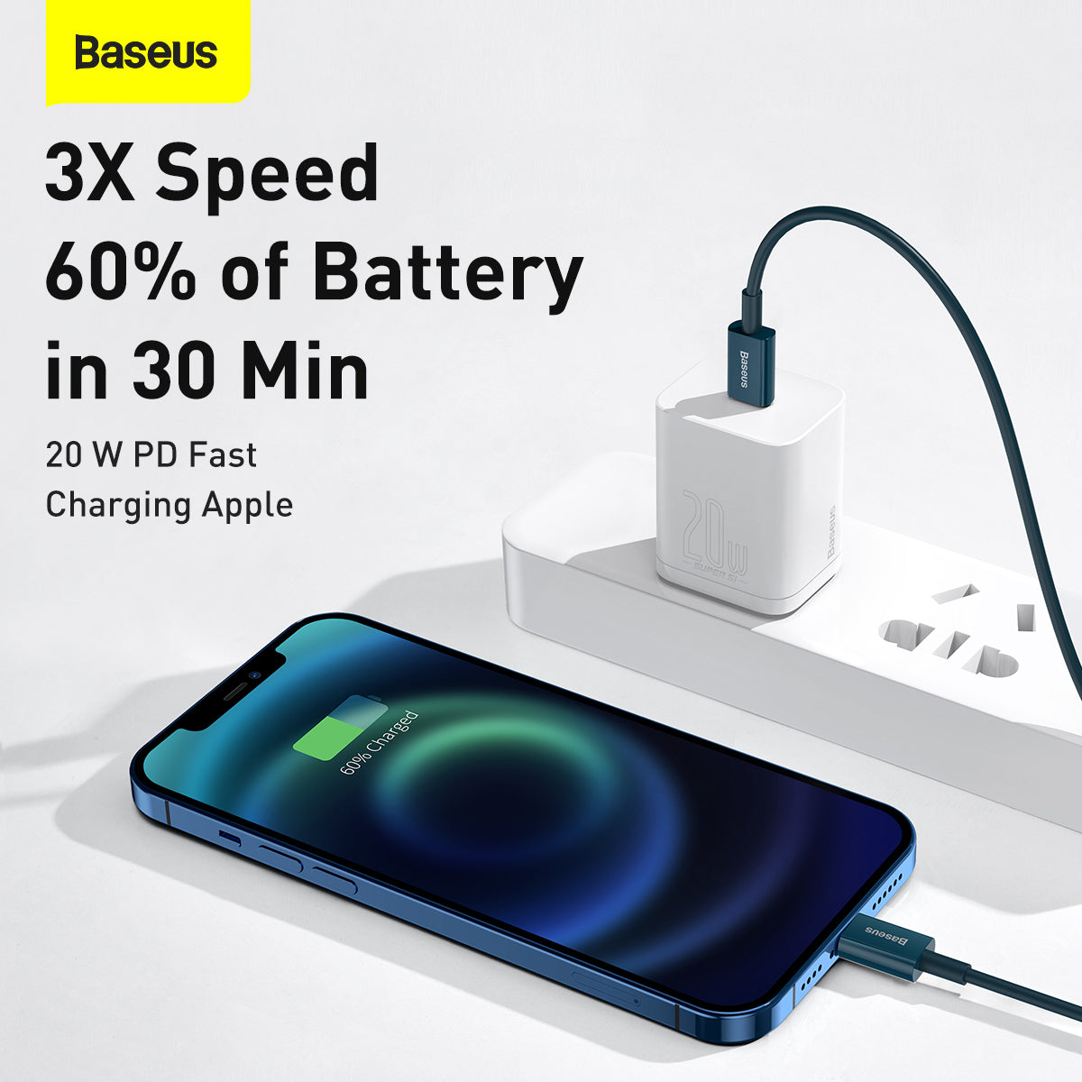 Baseus Superior Series Fast Charging Data Cable Type C to iOS PD 20W 2M Blue