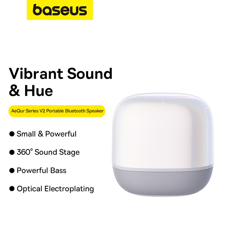 Baseus AeQur V2 Wireless Speaker Moon White