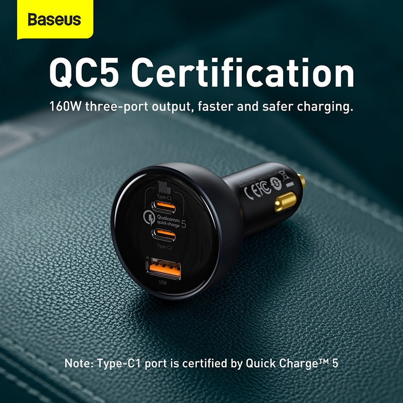 Baseus Qualcomm Quick Charge 5 Technology Car Charger 160W