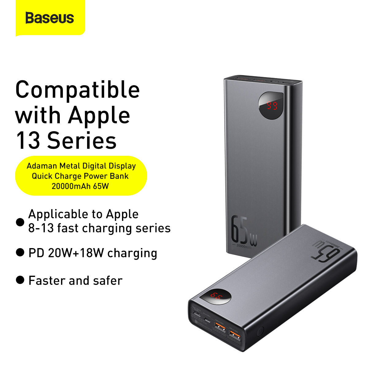 Baseus Adaman Series Laptop Power Bank 65W 20000mAh