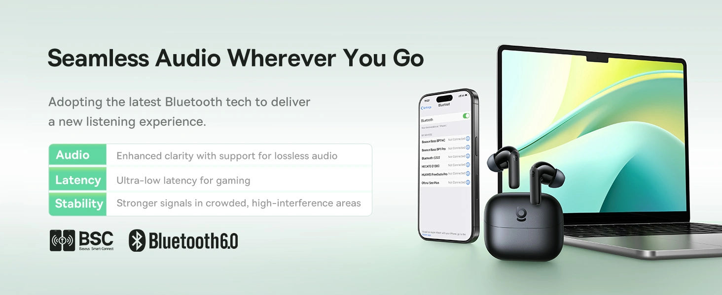 Baseus Bass BP1 NC In-Ear True Wireless Earbuds bluetooth 6.0