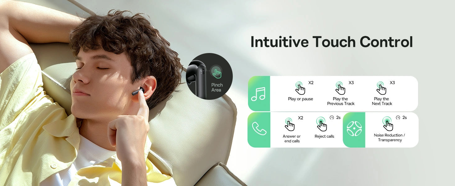 Baseus Bass BP1 NC In-Ear True Wireless Earbuds touch control