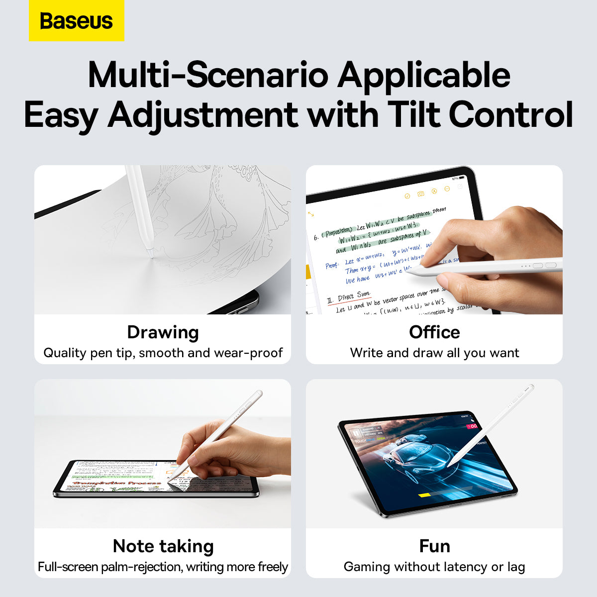 Baseus Smooth Writing Active Stylus with LED Indicators White