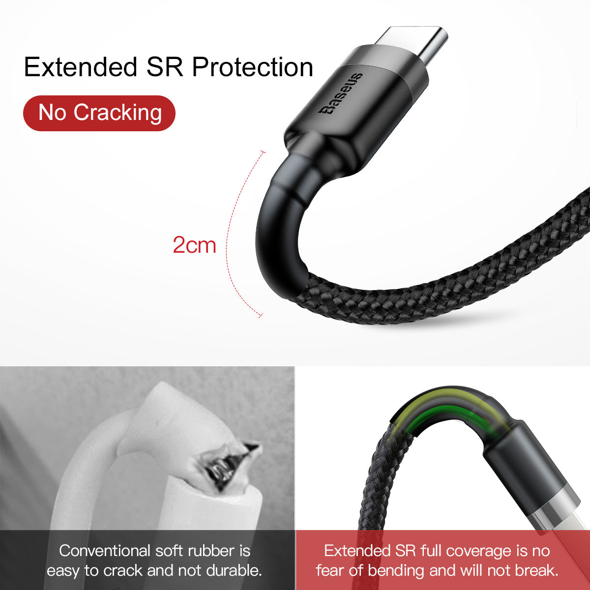 Baseus Cafule Series Fast Charging and Data Cable USB to Type C 2A 2M