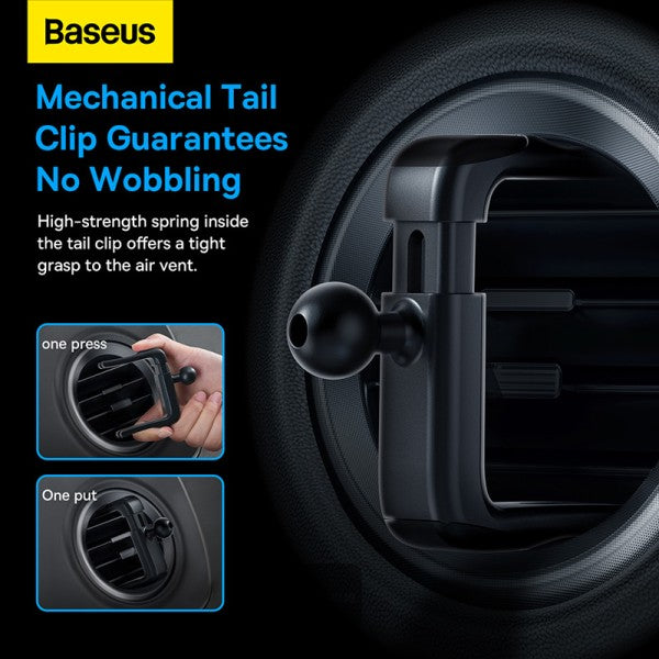 Baseus Metal Age Ⅱ Gravity Car Mount (Round Air Vent Version) Dark Grey