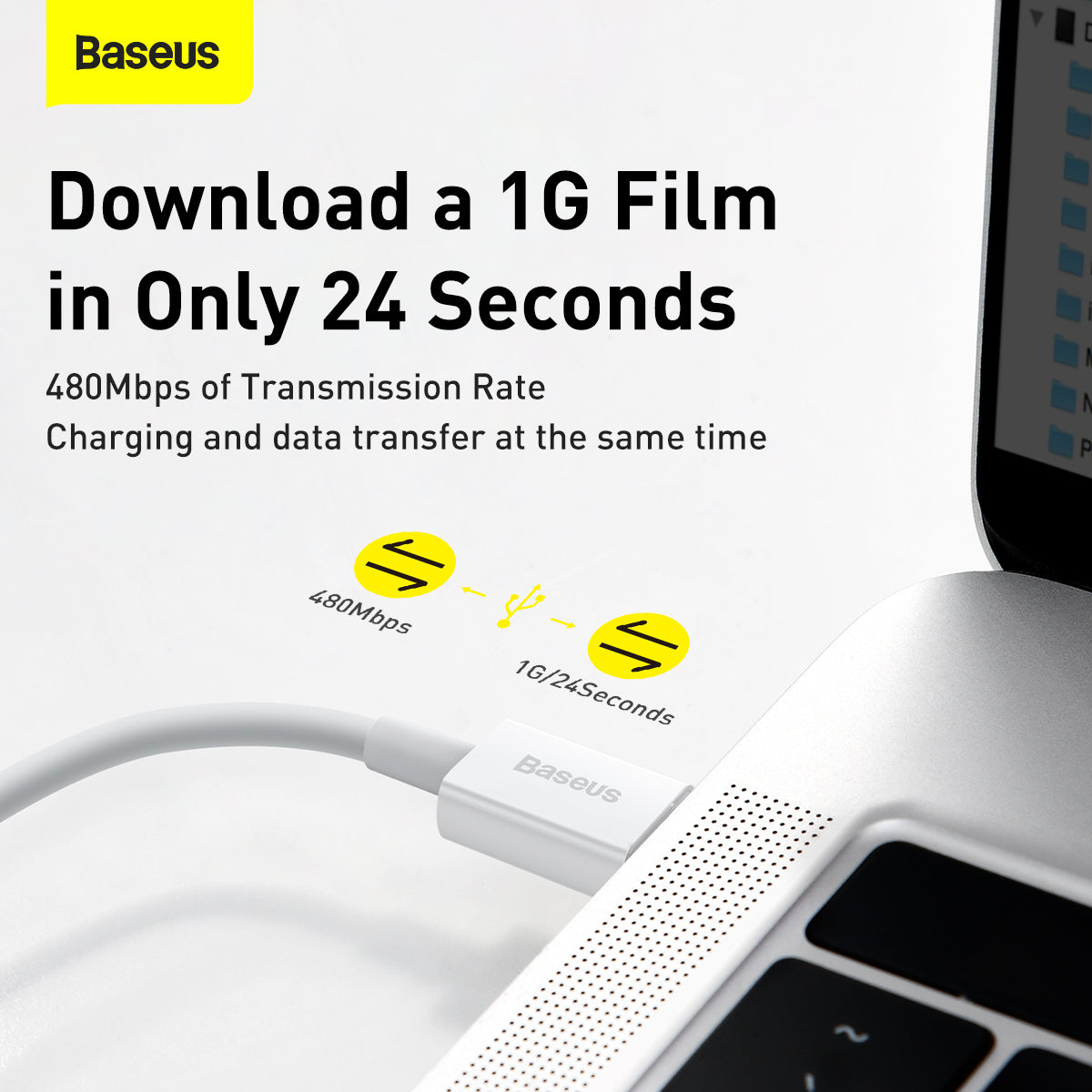 Baseus Superior Series Fast Charging Data Cable Type C to iOS PD 20W 2M White