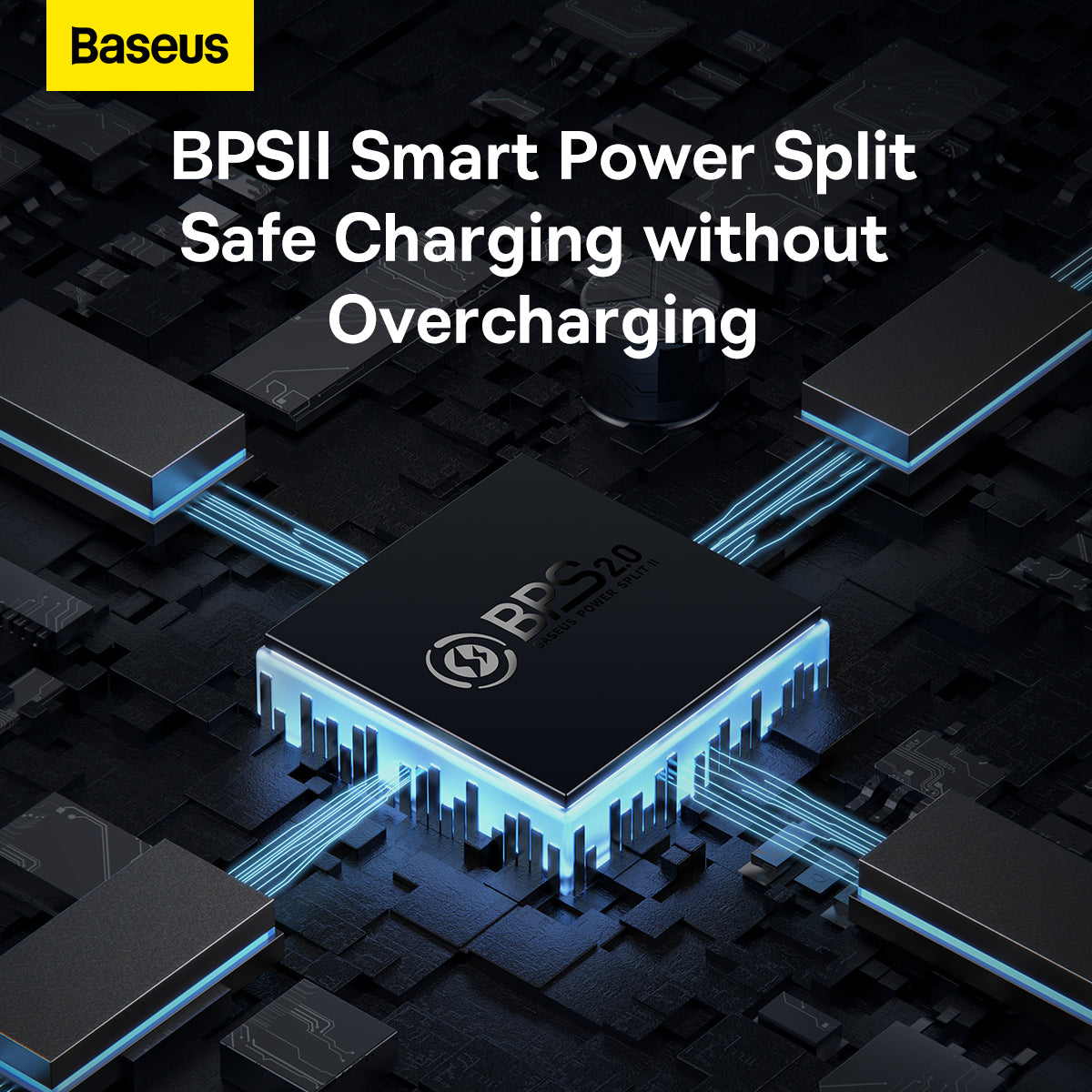 Baseus GaN5 Pro 65W Fast Charger with 3 Ports, 2 USB-C + USB-A EU - White