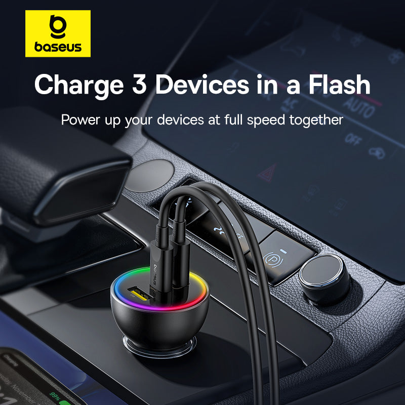 Baseus Multi-Port Fast Charge Car Charger Type C + Type C + U 152.5W Set