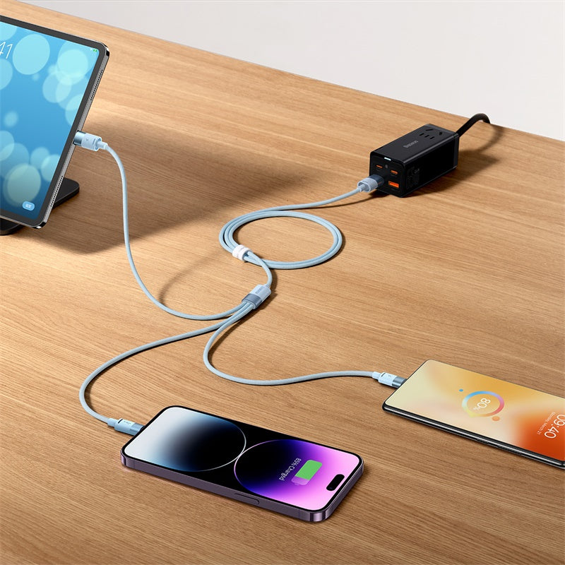 Baseus Sky Blue USB charging cable with durable braided design