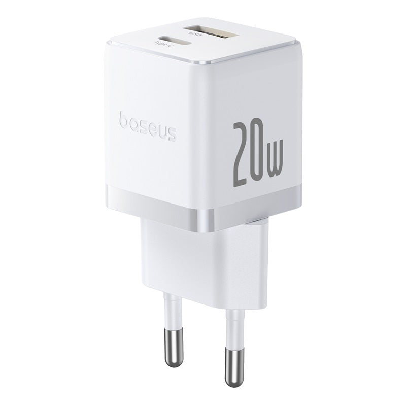 White USB charger with 'bogous' branding and '20w' rating on a white background