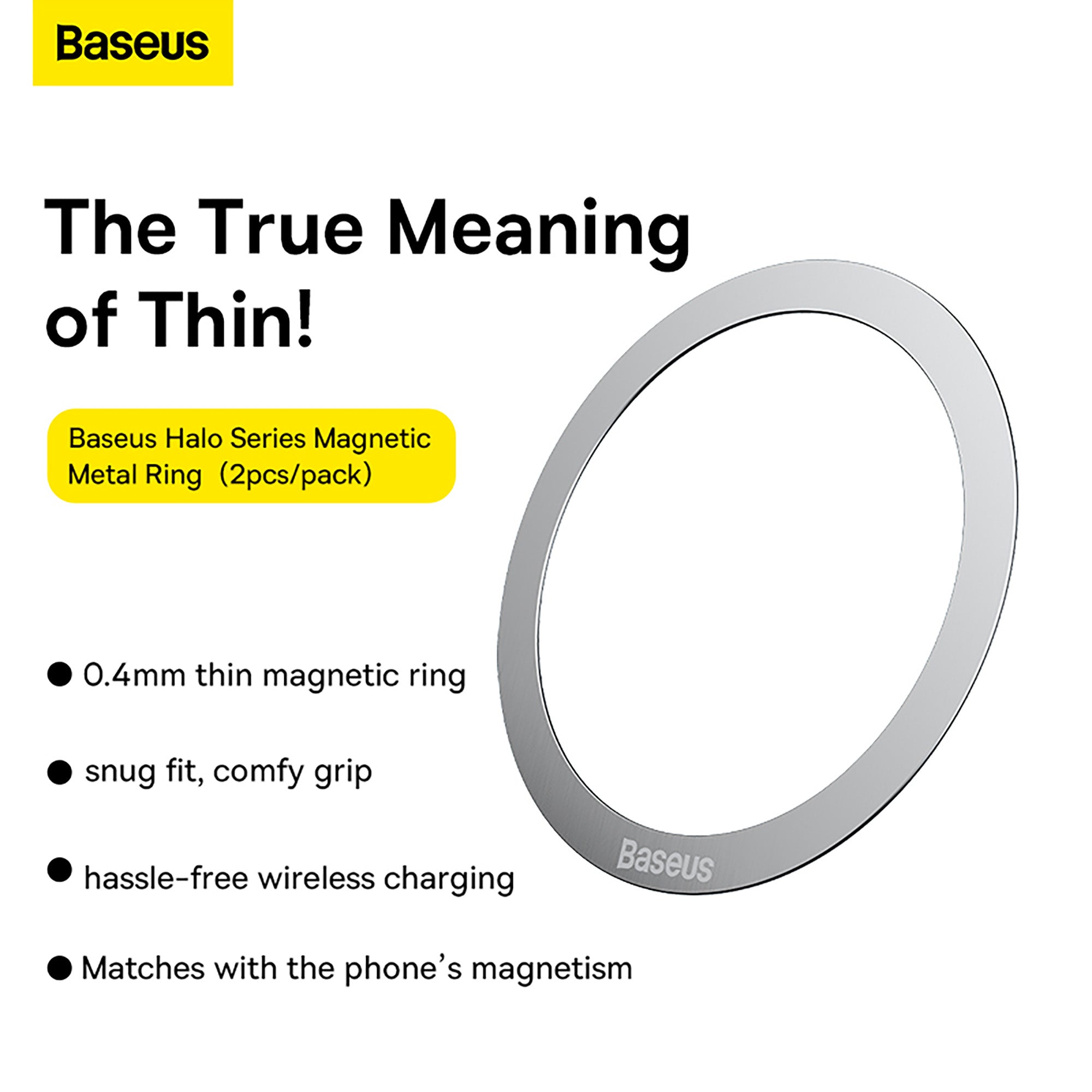 Baseus Halo Series Magnetic Metal Ring with product details on a white background
