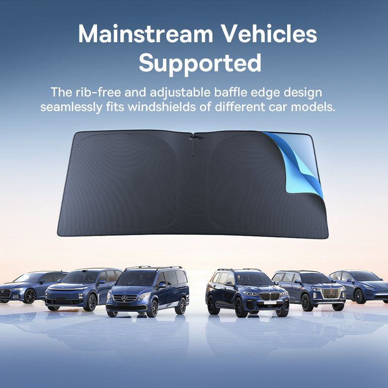 Baseus car sunshade reducing heat in vehicle interior
