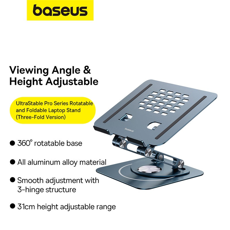 Baseus UltraStable Pro Series Three Foldable Rotating Lift Laptop Stand