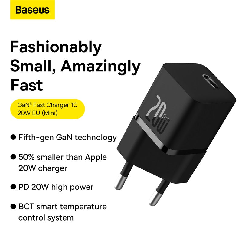 Baseus GaN5 Series Fast Type-C Charger Mini PD 20W