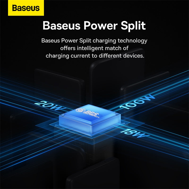 Baseus Flash Series Ⅱ One-for-three Fast Charging Cable Type-C to M+L+C 100W 1.5m Black