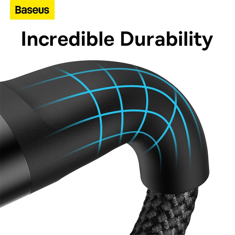 Baseus Flash Series Ⅱ One-for-three Fast Charging Cable Type-C to M+L+C 100W 1.5m Black