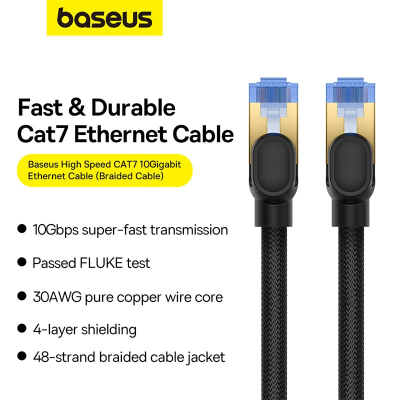 Baseus 10Gbps Ethernet cable RJ45 connector close-up