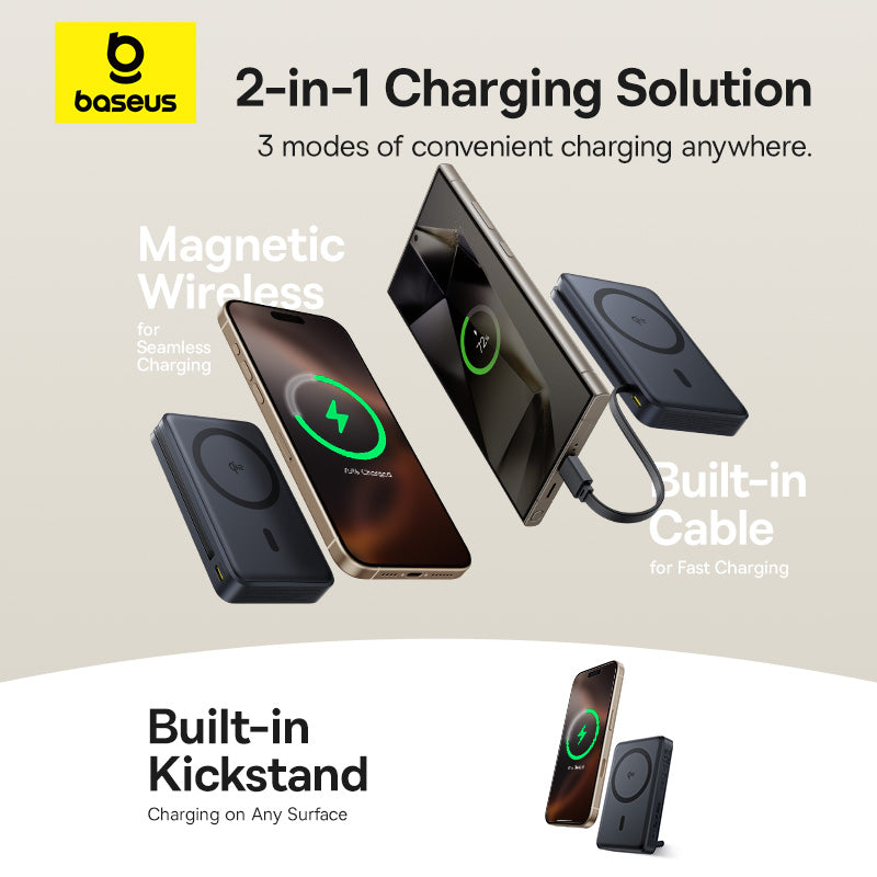 Nomos Qi2 Kickstand Power Bank 10000mAh 45W