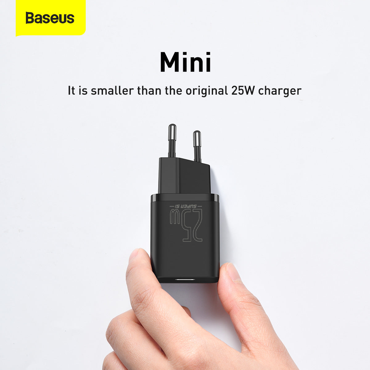 Baseus Super Si 25W Quick Charger and 1M Type C to Type C Cable - Black