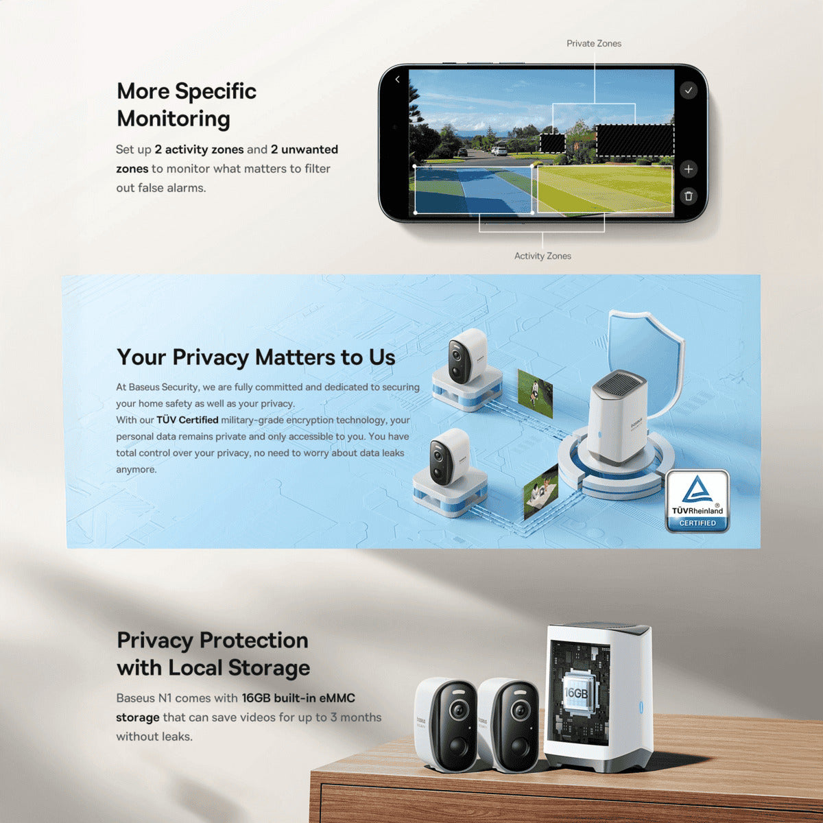 Baseus 2K IP67 weatherproof home security camera kit