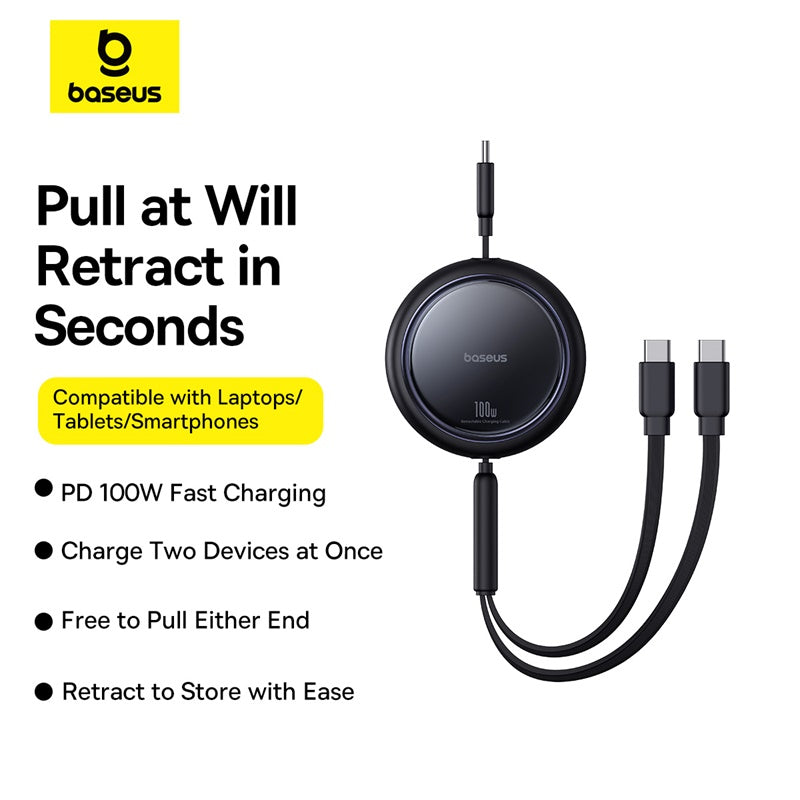 Bright Mirror One-for-Two Fast Charging Data Cable Type-C to C+C 100W - 1m