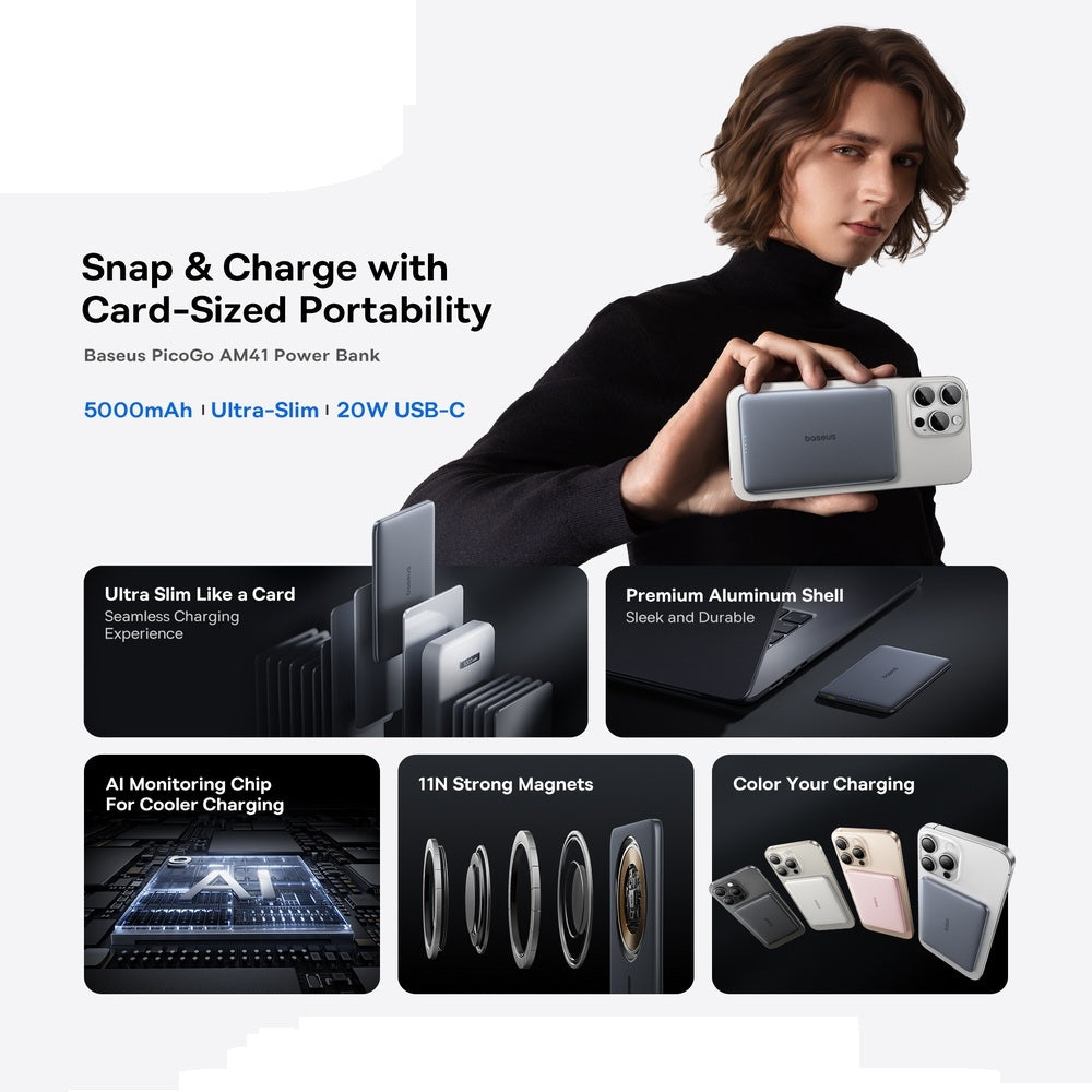 Baseus PicoGo AM41 Ultra-Slim Magnetic Power Bank 5000mAh 20W