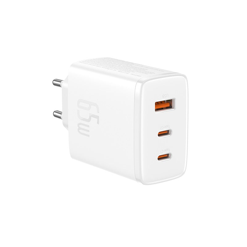 Baseus Cube Pro charger with two USB-C ports and USB-A port
