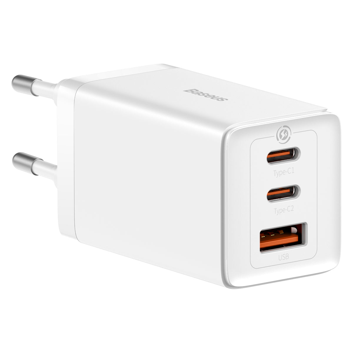 Baseus GaN5 Pro 65W Fast Charger with 3 Ports, 2 USB-C + USB-A EU - Wh